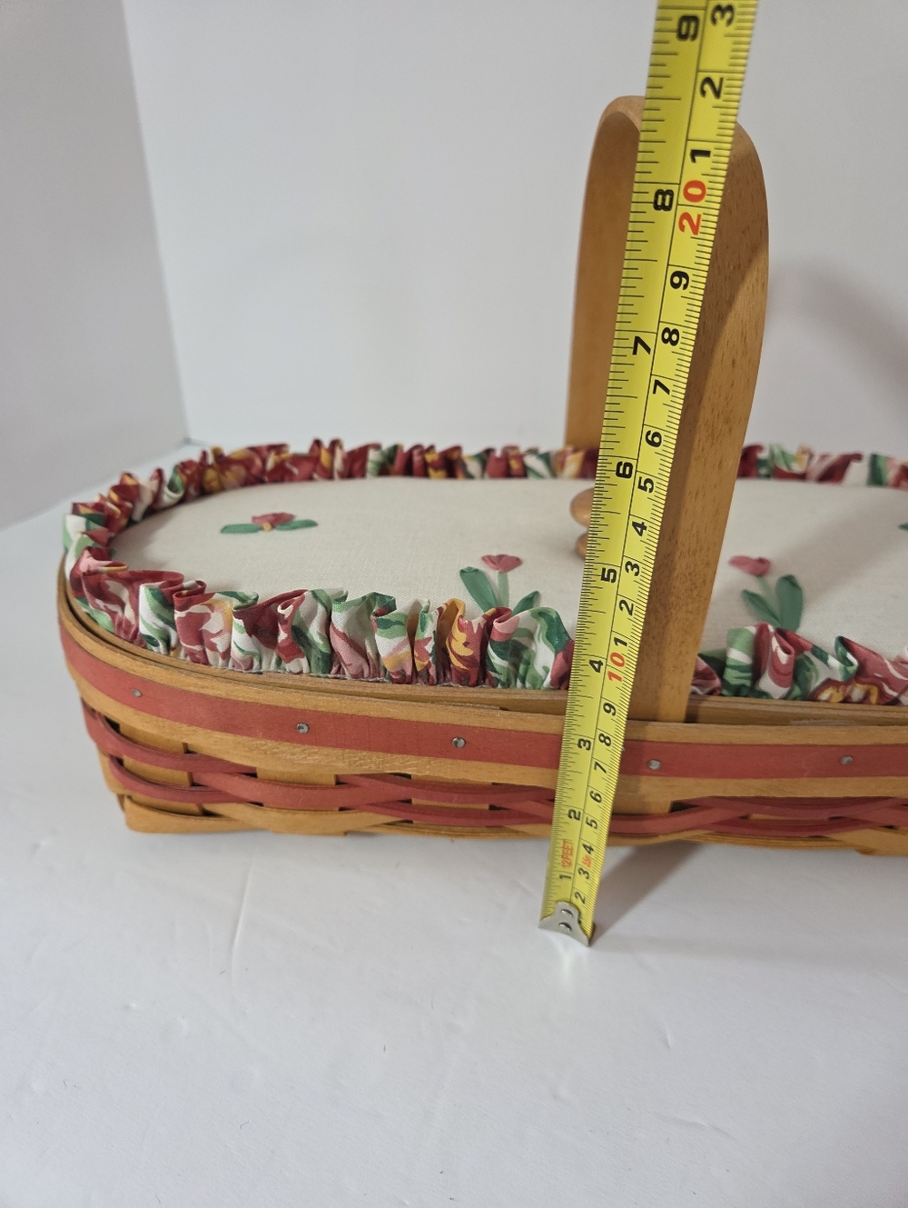 Longaberger May Series Tulip Basket 1995 With Heart Of Dresden Lid And Liner - Picture 3 of 7